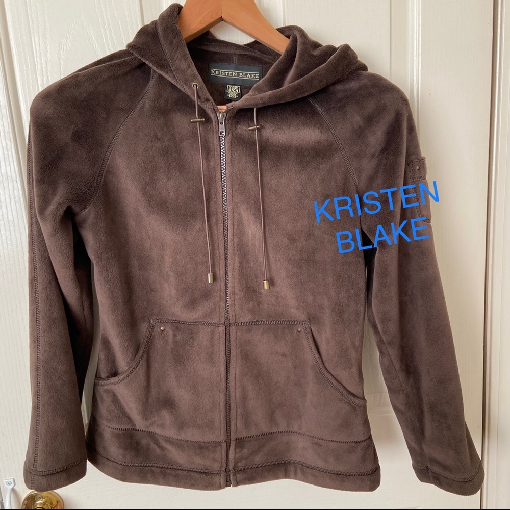 Brown Velvety hoodie jacket